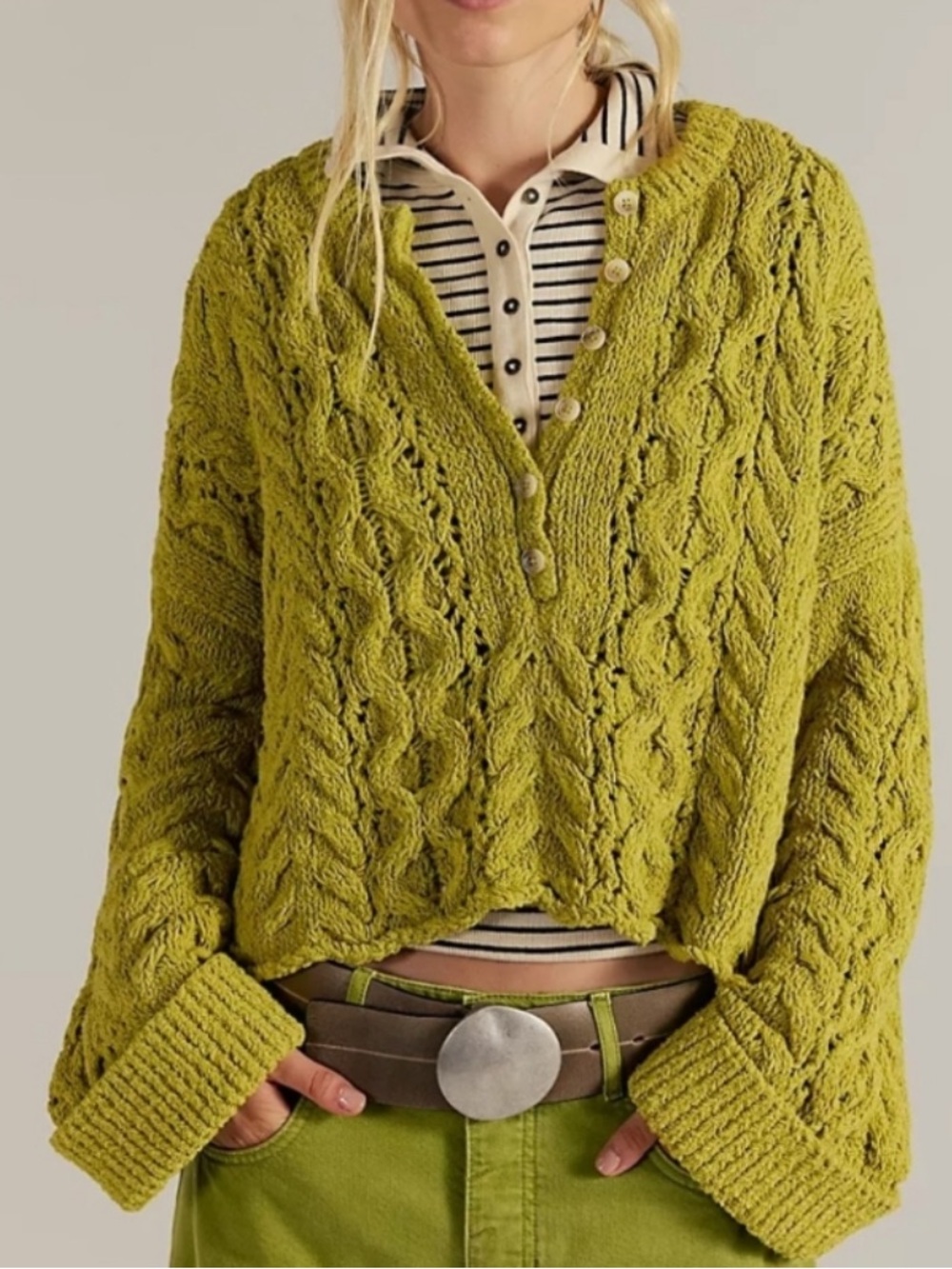 Free People Polly Cable-Knit Sweater